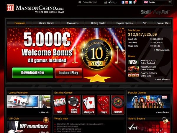 Mansion Casino Screenshot